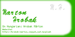 marton hrobak business card